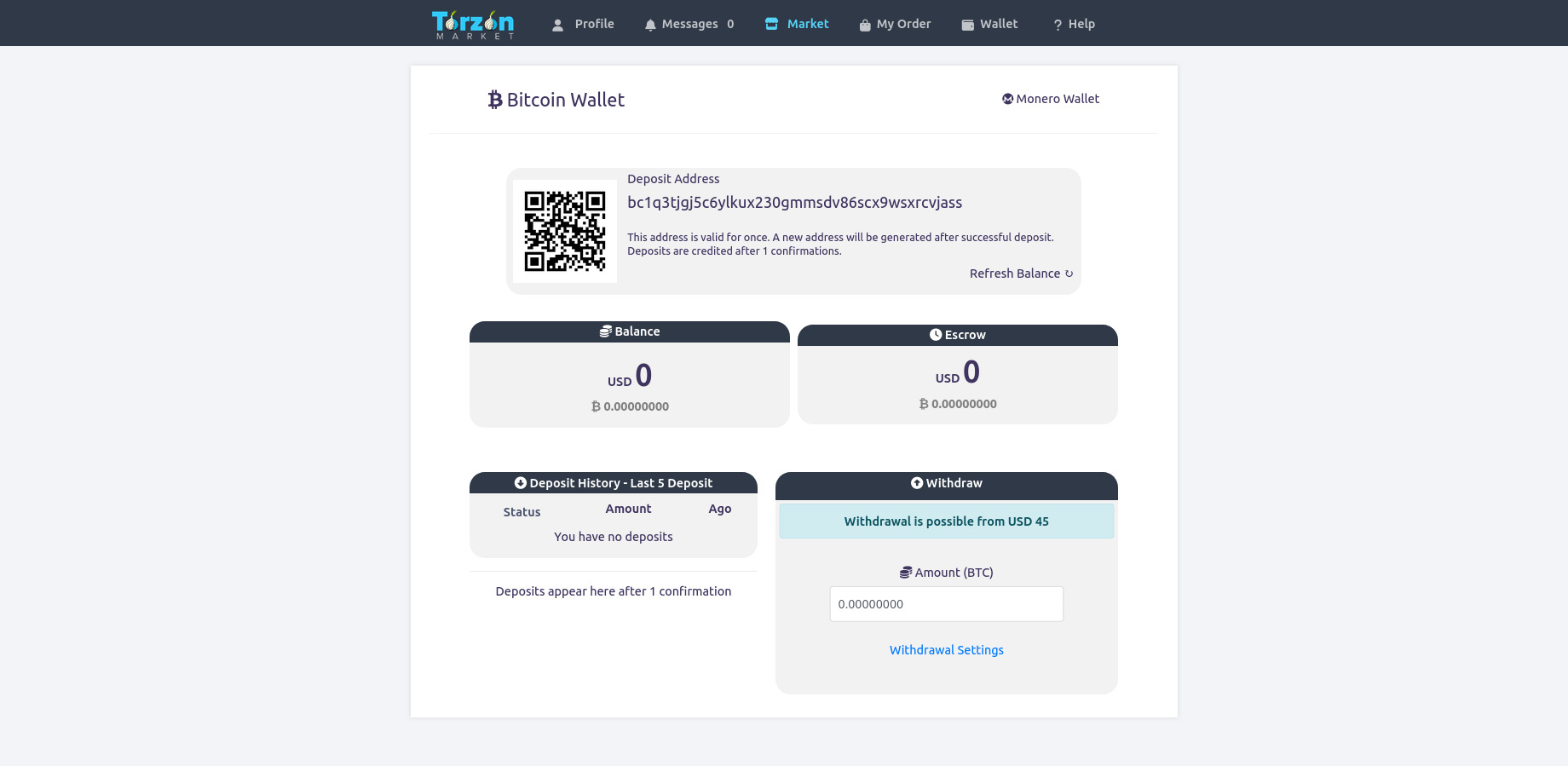 TorZon Market Portal Dashboard